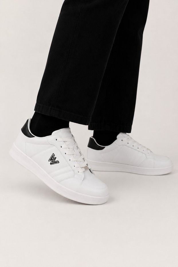 Men's Faylon Sole Skin Sneaker Shoes White