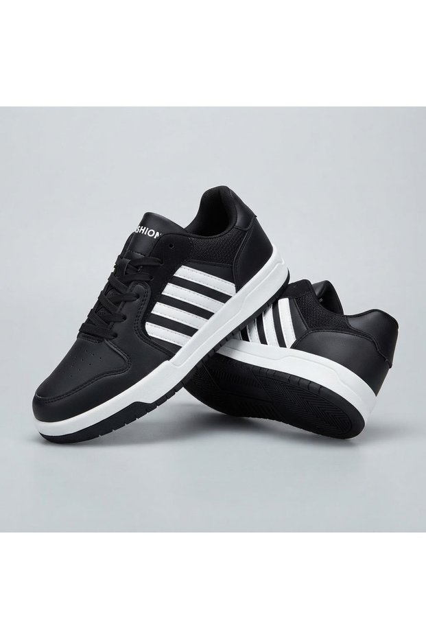 (Lambırland) Thermo Non-Slip Sole Skin Casual Unisex Sneakers Black