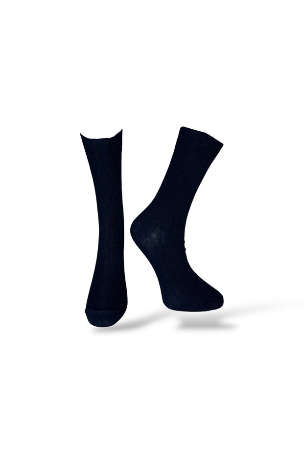 Single Unisex Dark Navy Blue Colored Plain Socks