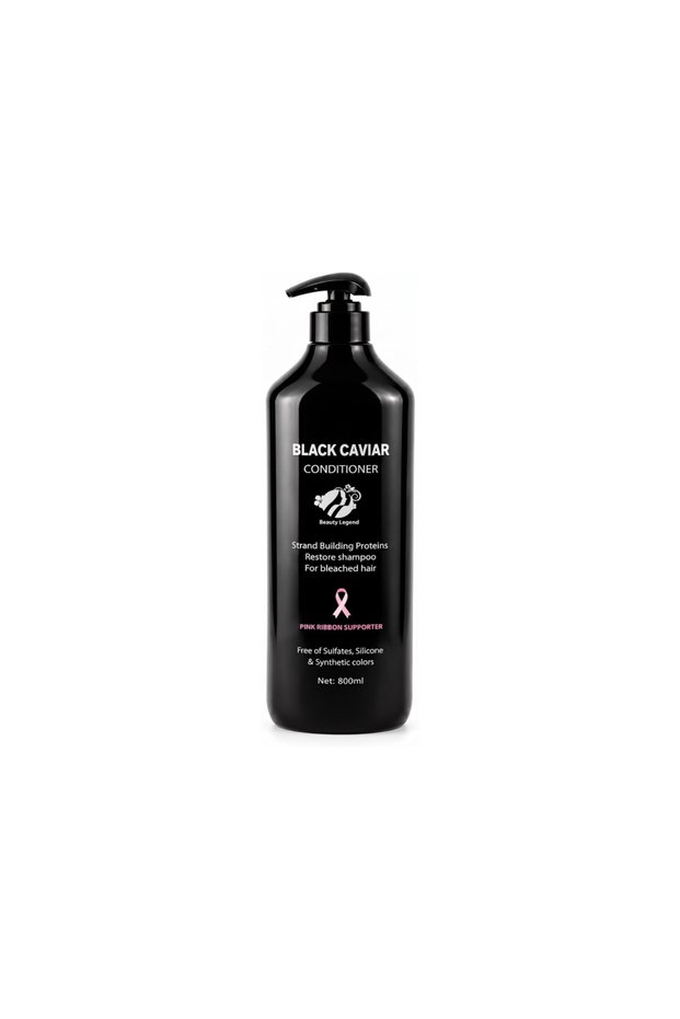 Black Caviar Hair Damage & Repair Conditioner - 800ml | Deep Hydration, Softness & Shine | Sulfate, Phthalate & Petrochemical Free | Safe Luxury Treatment | Pink Ribbon Supporter