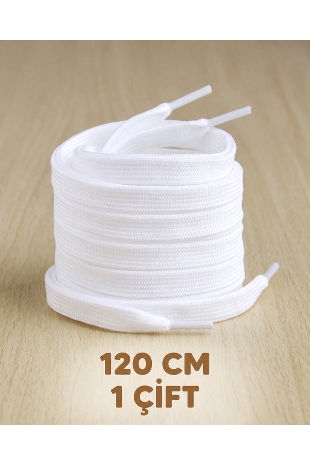 Daily Use Flat White Sports Shoe Laces Pair 120 cm