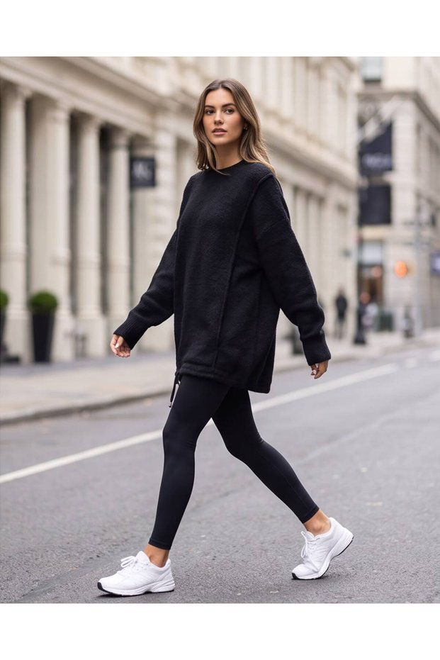 Women's Beard Yarn Crew Neck Knitwear Sweater