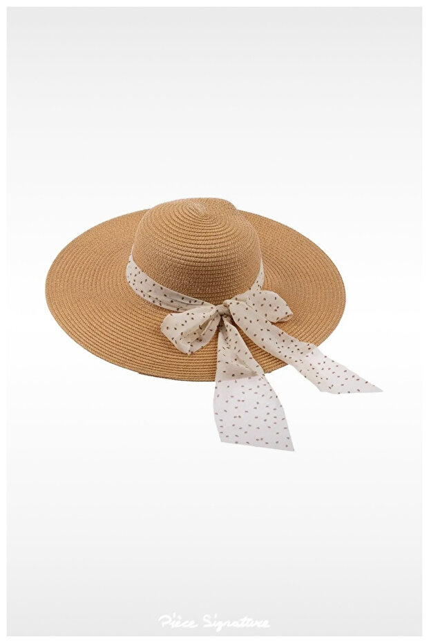 Foldable Sun Visor, Straw Beach Hat (57-58 cm) (With Tightening String Inside) (Diameter, 42 cm)