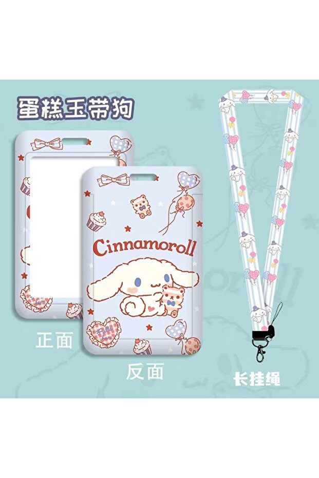 Cute Rabbit Cinnamorolll Patterned Neck Strap Lanyard Card Holder Id and Staff Card Holder for School Workplace