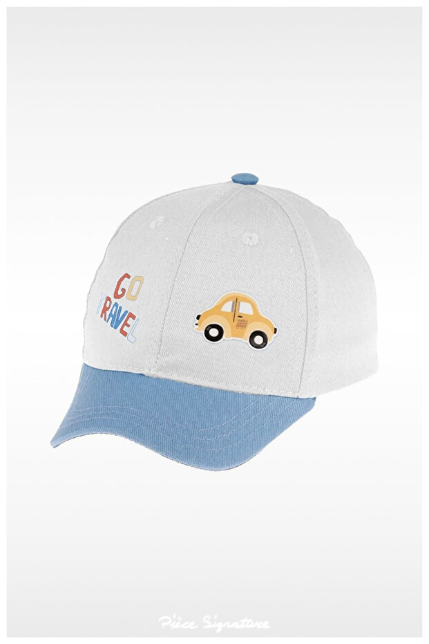 100% Cotton Sun Hat for Boys (Off-White) (1-3 Years) (Size 48-50)