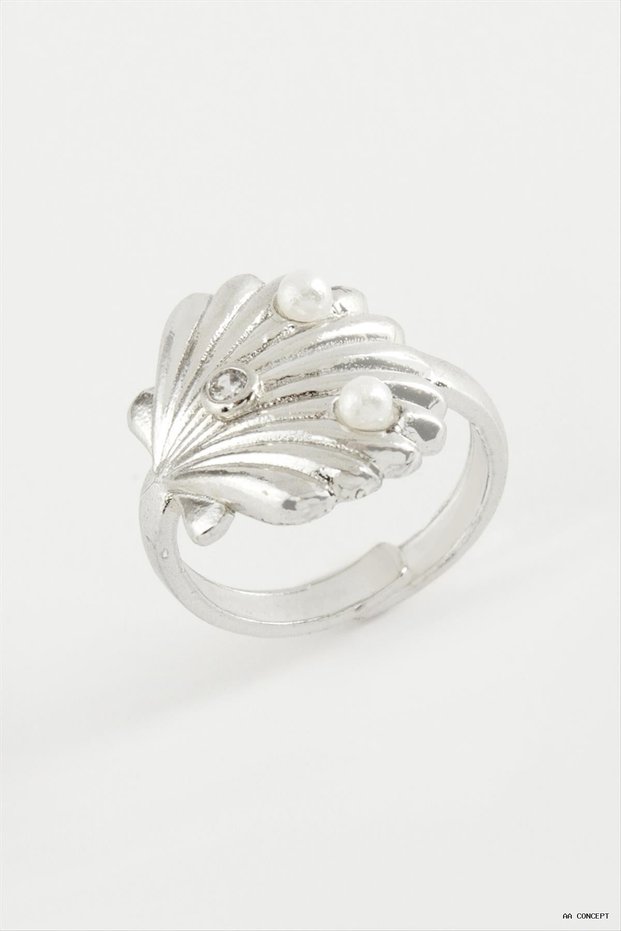 CONCEPTA Oyster Pearl Metal Ring (162523) Silver Color