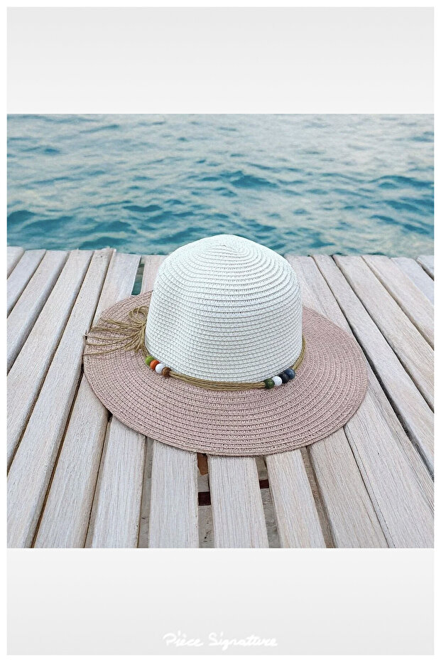 Double Color Luxury Straw Girl's Hat (Age 3-8)