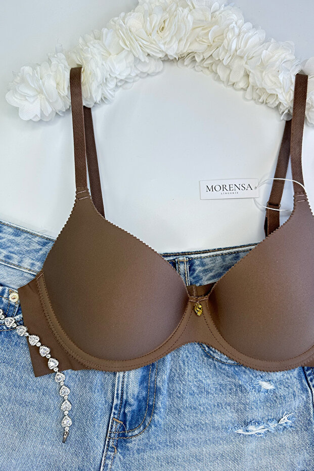 Basic Micro Underwire Unpadded Laser Bra Brown