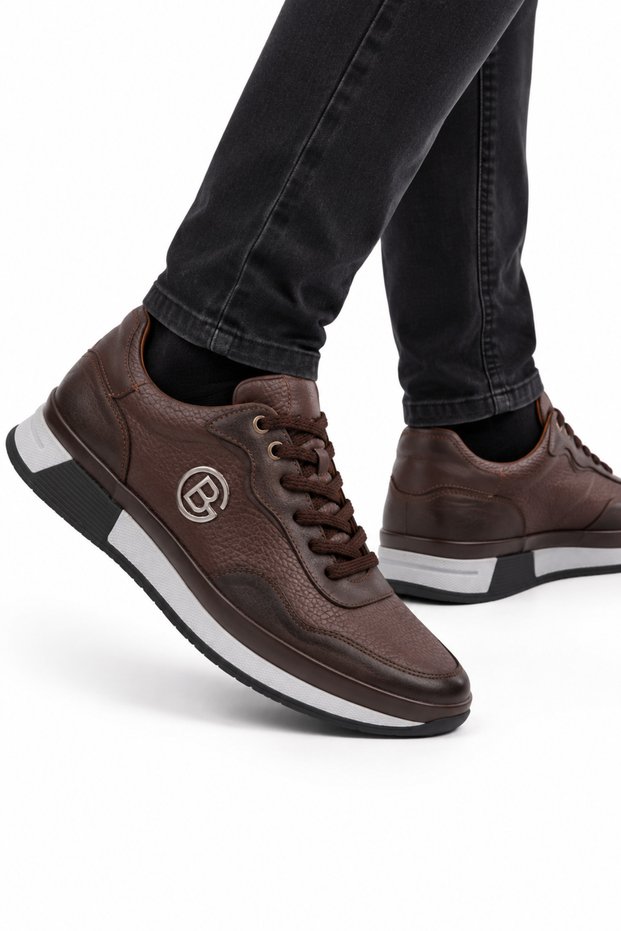 Men's Thermo Sole Genuine Leather Shoes Brown