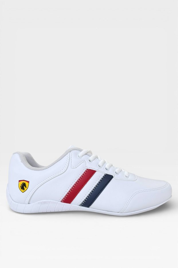 Men's Thermo Sole Skin Sports Shoes White - Red