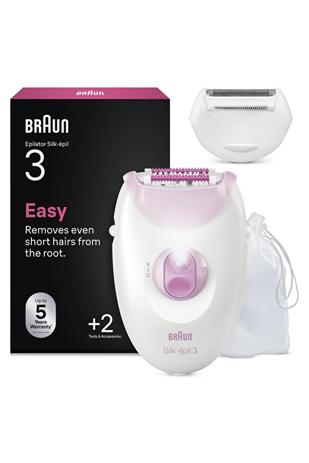 Silk·épil 3 Kablolu Epilatör, Kalıcı Pürüzsüz Cilt, 3-033