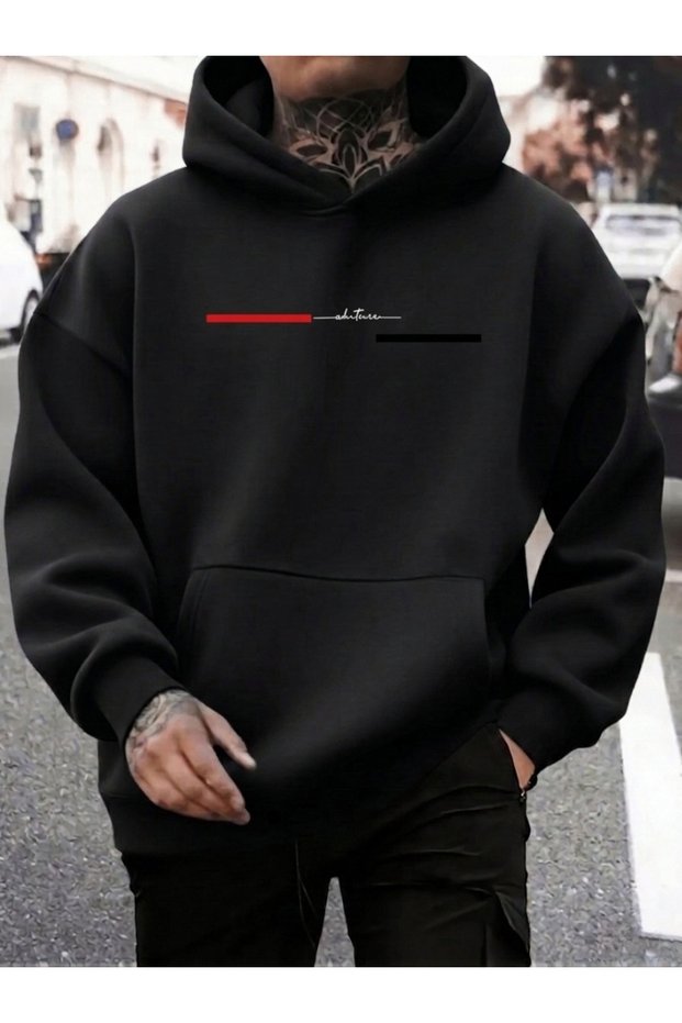 Mr. whatever printed premium oversize 3 thread soft hooded sweatshirt hoodie