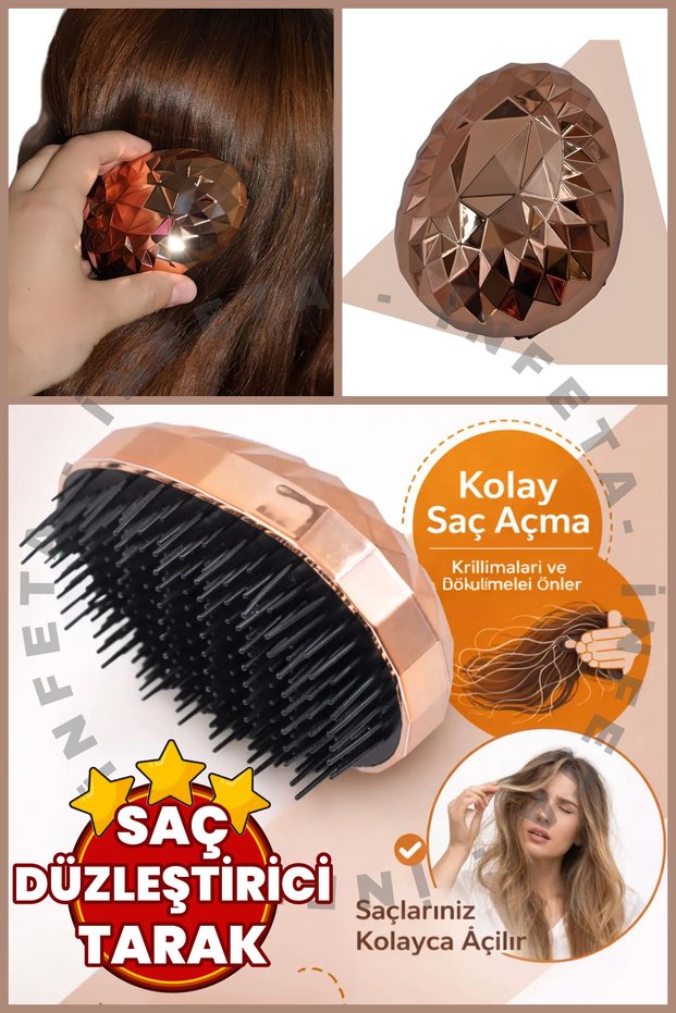 Rose Hair Straightening Comb Wide Range Anti-Frizz Styling Comb - Hair Detangling Comb Hair Straightener