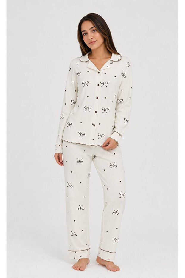 Women's Bamboo Long Sleeve Shirt Pajama Set