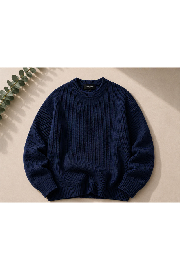 Men's Premium Oversize Soft Crew Neck Knit Sweater