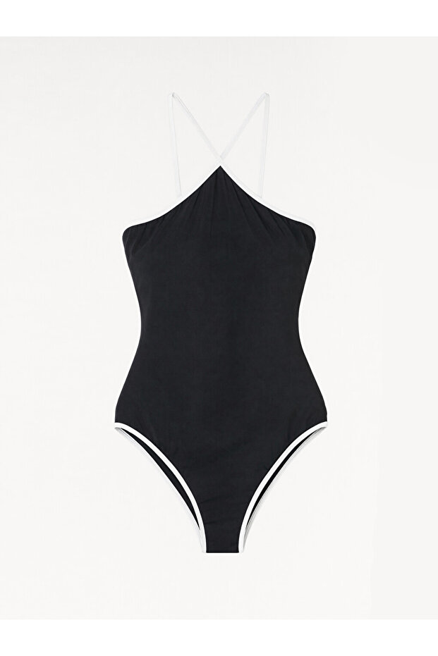 Vizyon New Season Black Removable Strap Women's Swimsuit