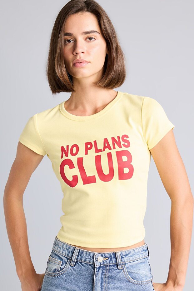 Printed Fitted Crew Neck Ribbed Short Sleeve T-Shirt I8229Ax26Hs