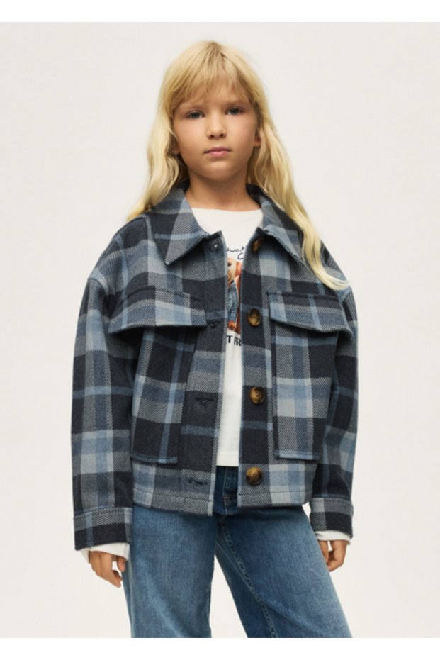 Navy Blue Girls' Coat 7438
