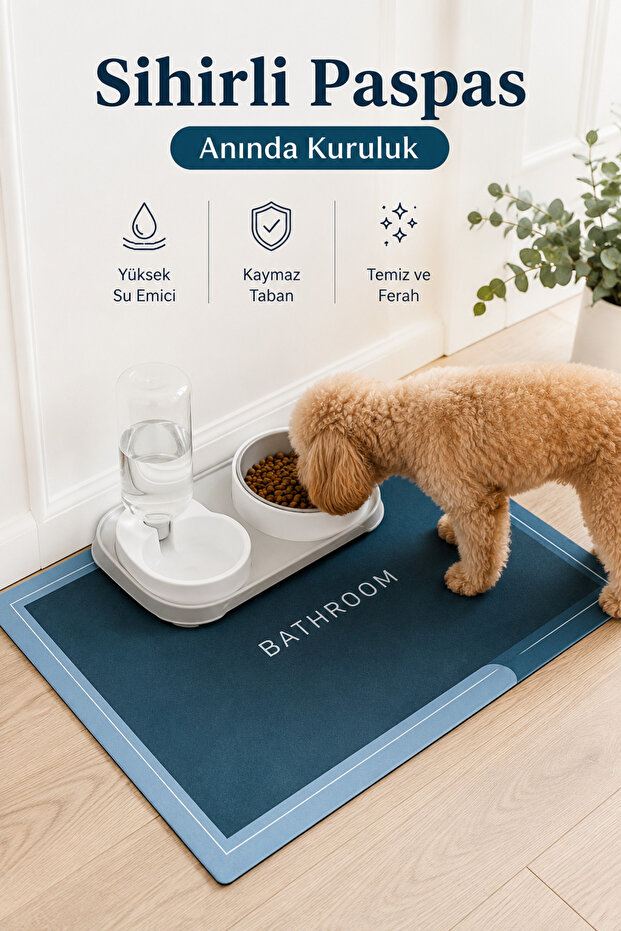 Magic Water Absorbing Mop |   Non-Slip Base Quick-Drying Bath and Kitchen Mat