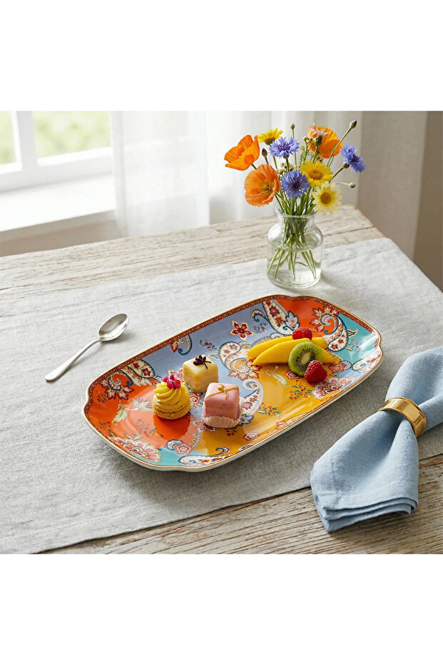 Paısley Bone Oval Tabak 37Cm