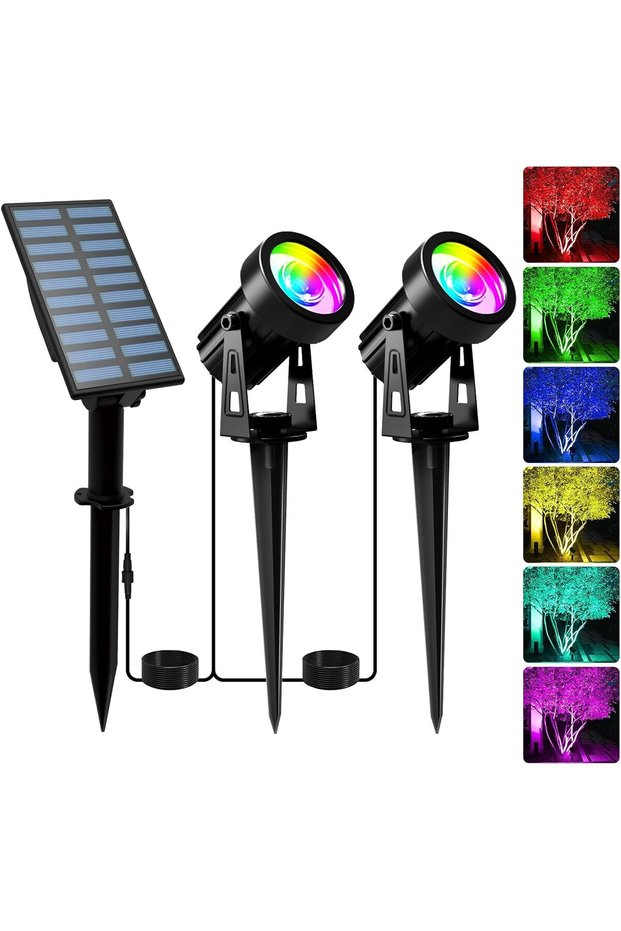 RGB 3000K/6000K Outdoor Solar LED Light IP65 Garden Landscape Pathway Wall Lamp for Tree Decoration