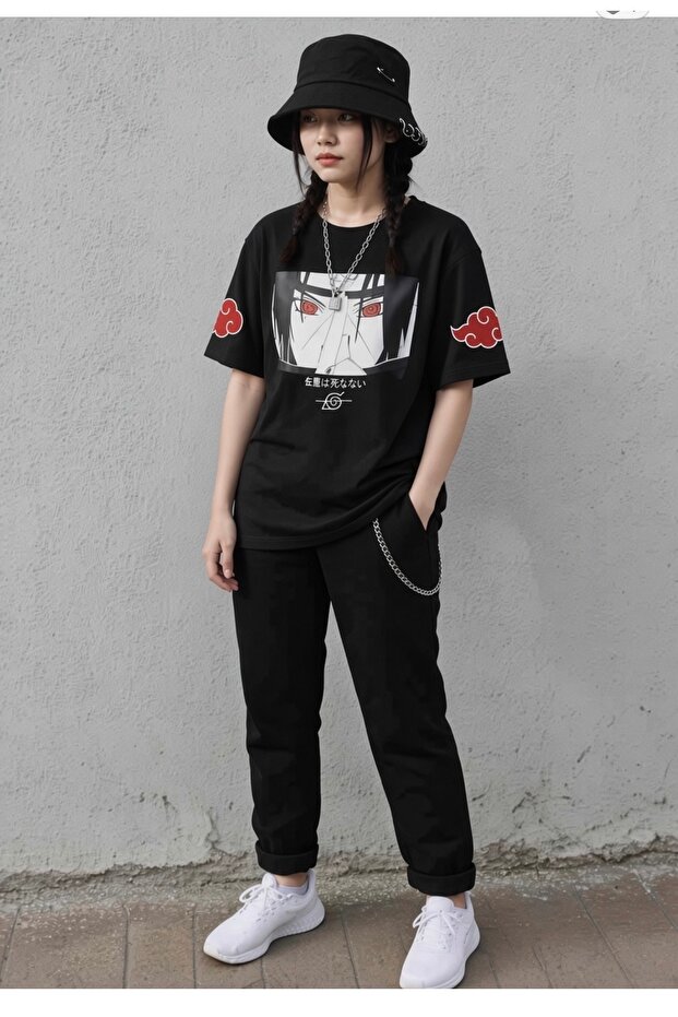 Anime Naruto Uchiha Face Unisex Short Sleeve Tshirt
