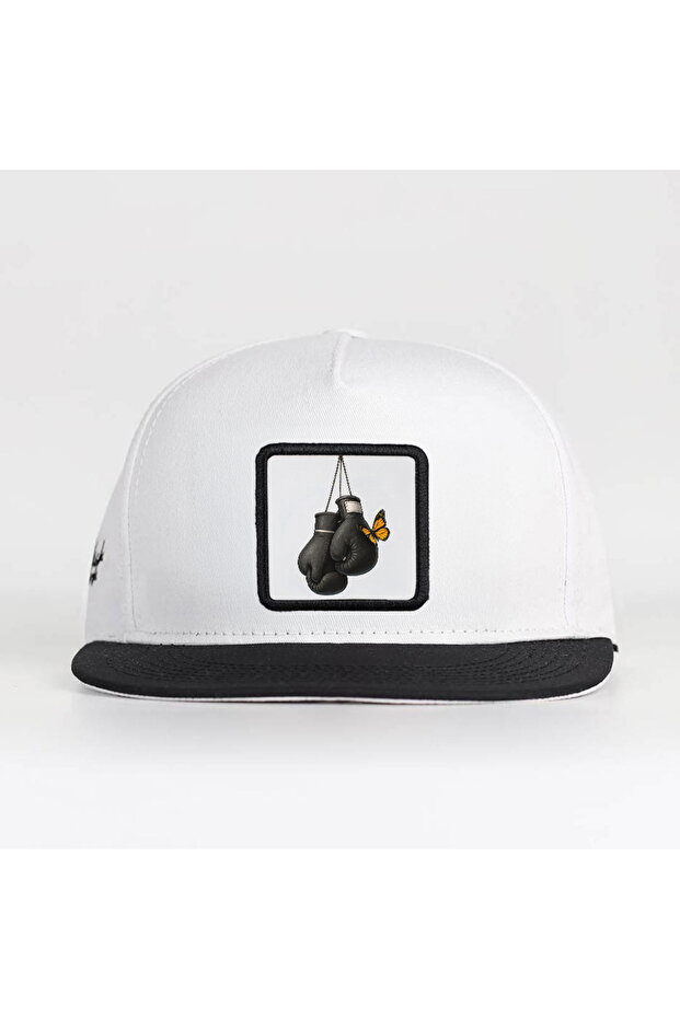 Black-White Hip Hop Hat with Boxing Logo