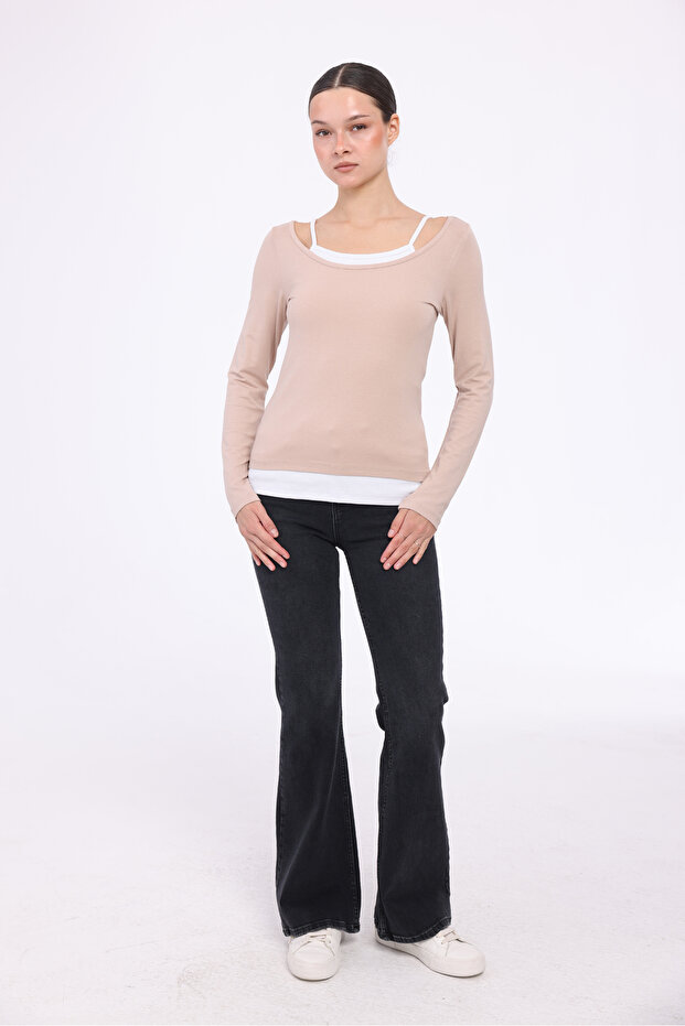 Athlete Long Sleeve Bluz 2-Piece Set