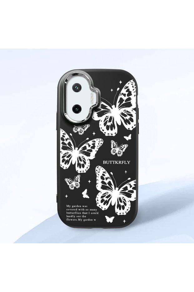 Poco F7 Compatible Minimal Butterfly Pattern Soft Silicone Case, Impact Protected