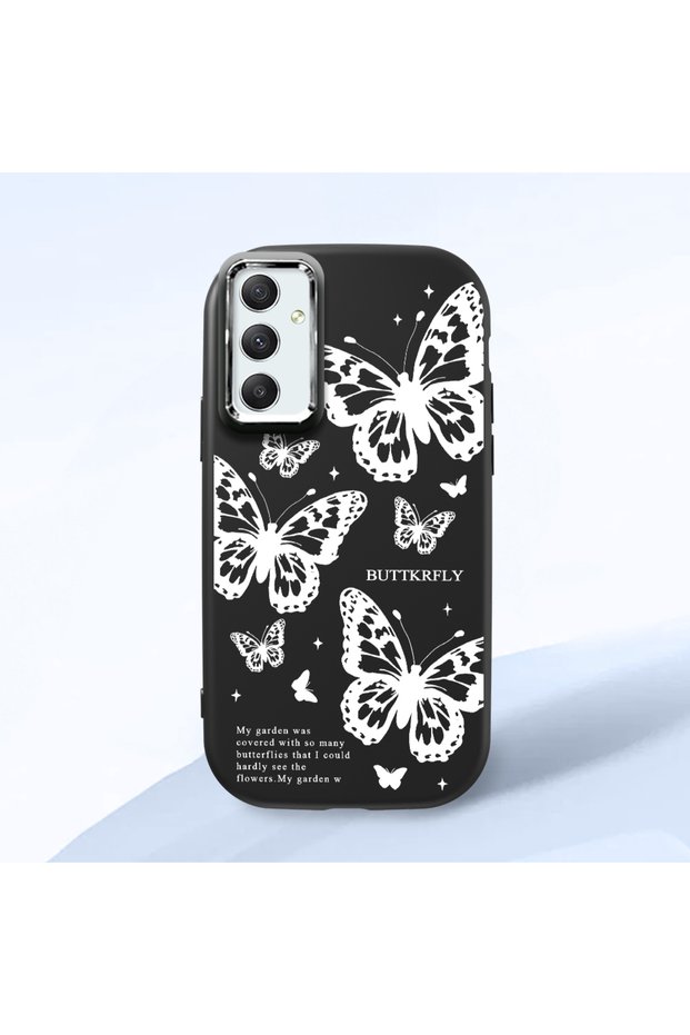 Samsung Galaxy A34 Compatible Minimal Butterfly Pattern Soft Silicone Case, Impact Protected