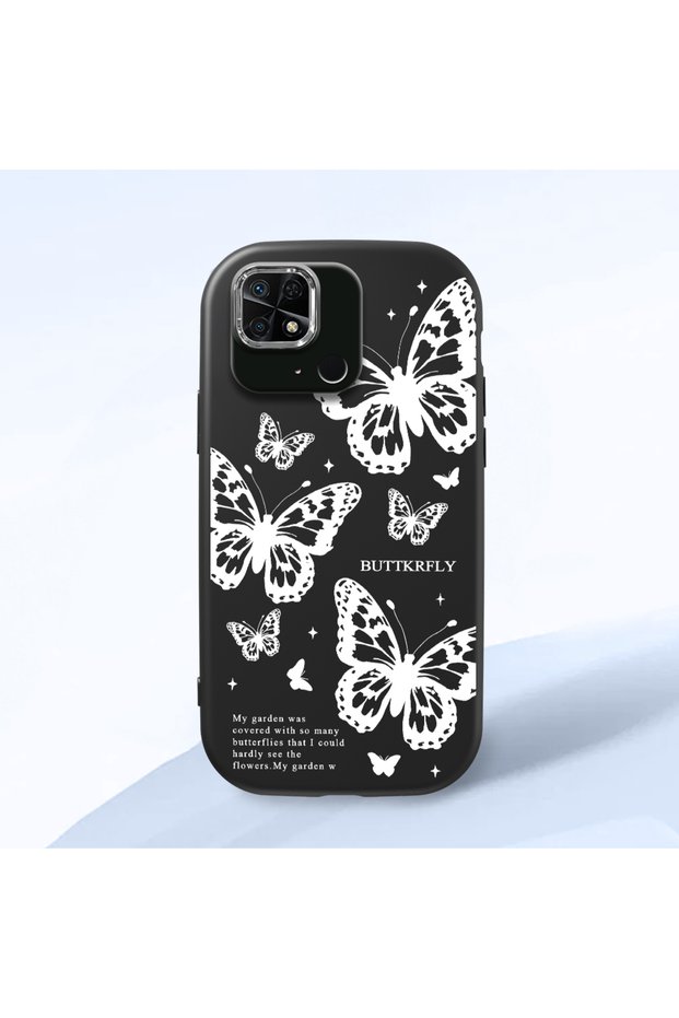 Redmi 10C Compatible Minimal Butterfly Pattern Soft Silicone Case, Impact Protected