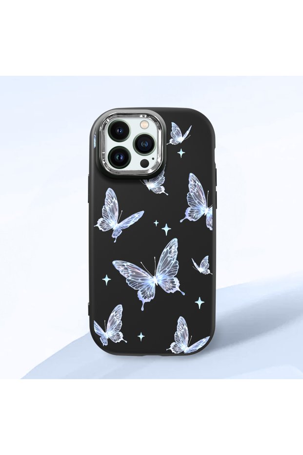 iPhone 13 Pro Compatible Elegant Butterfly Print Soft Silicone Case, Shock Absorption and Impact Protection