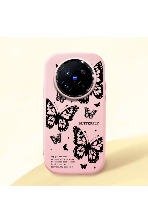 Vivo X200 Pro Compatible Minimal Butterfly Pattern Soft Silicone Case, Shockproof