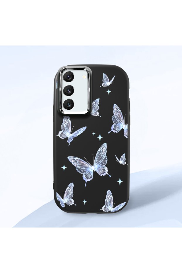 Samsung Galaxy S22 Compatible Elegant Butterfly Print Soft Silicone Case, Shock Absorption and Impact Protection