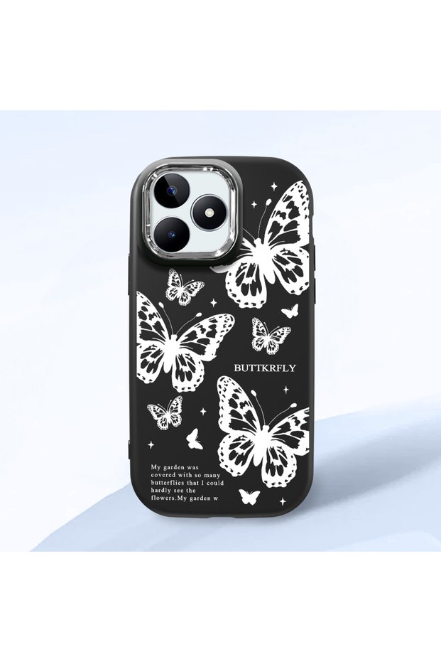 Realme Note 50 Compatible Minimal Butterfly Pattern Soft Silicone Case, Impact Protected