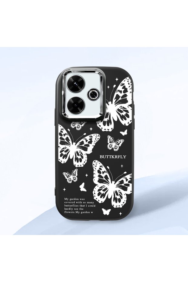 Poco M6 4g Compatible Minimal Butterfly Pattern Soft Silicone Case, Impact Protection