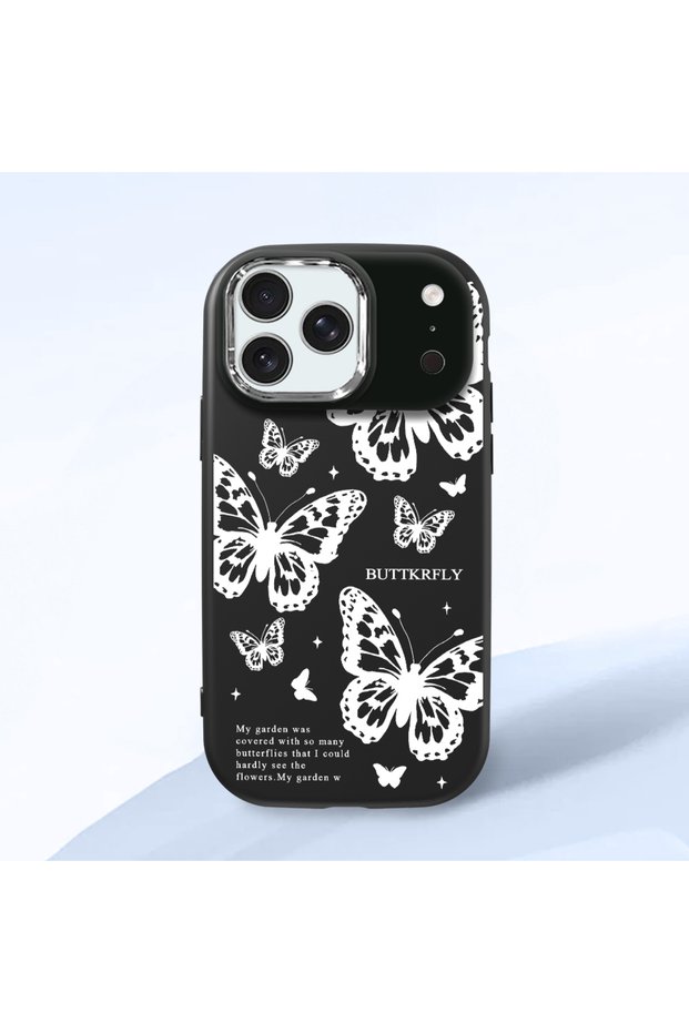 iPhone 17 Pro Max Compatible Minimal Butterfly Pattern Soft Silicone Case, Shockproof