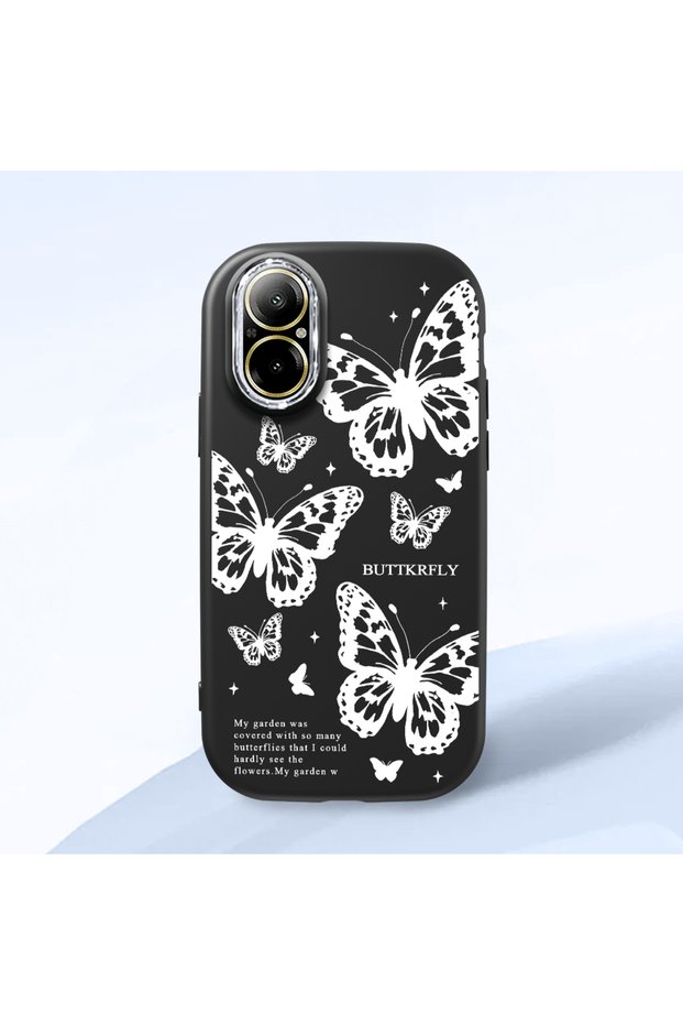 Realme C67 4g Compatible Minimal Butterfly Pattern Soft Silicone Case, Impact Protected