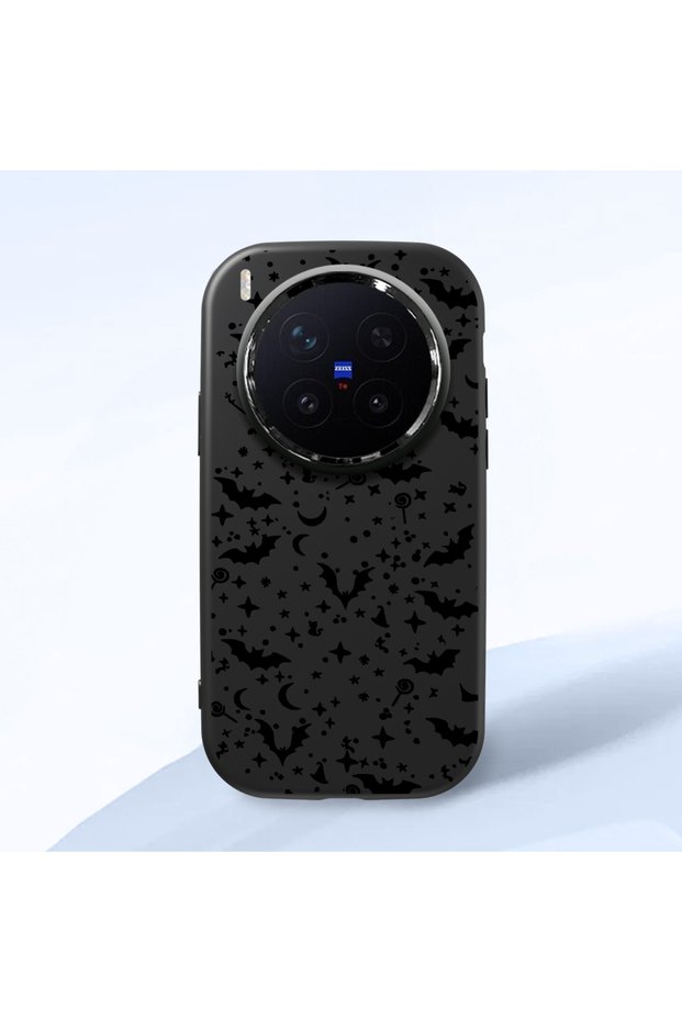 Vivo X300 Pro Compatible Soft Silicone Case with Bat Moon Star Print, Shock Absorption and Impact Protection