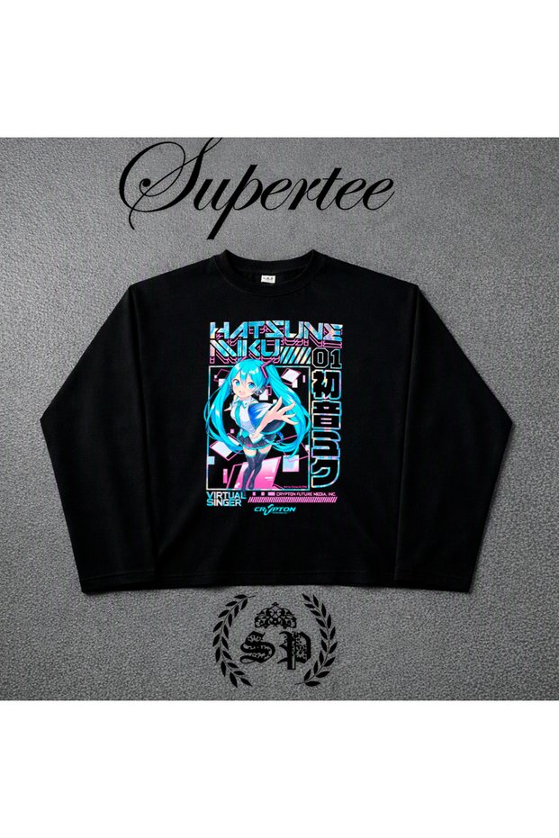 Hatsune Miku Series Vintage Y2K T-Shirt and Long Sleeve Handanime