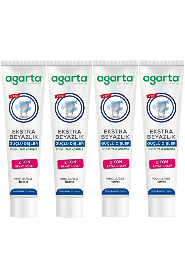 Natural Full Protection Toothpaste 75 ml Extra Whiteness Strong Teeth (Anti-Stain) (Set of 4)