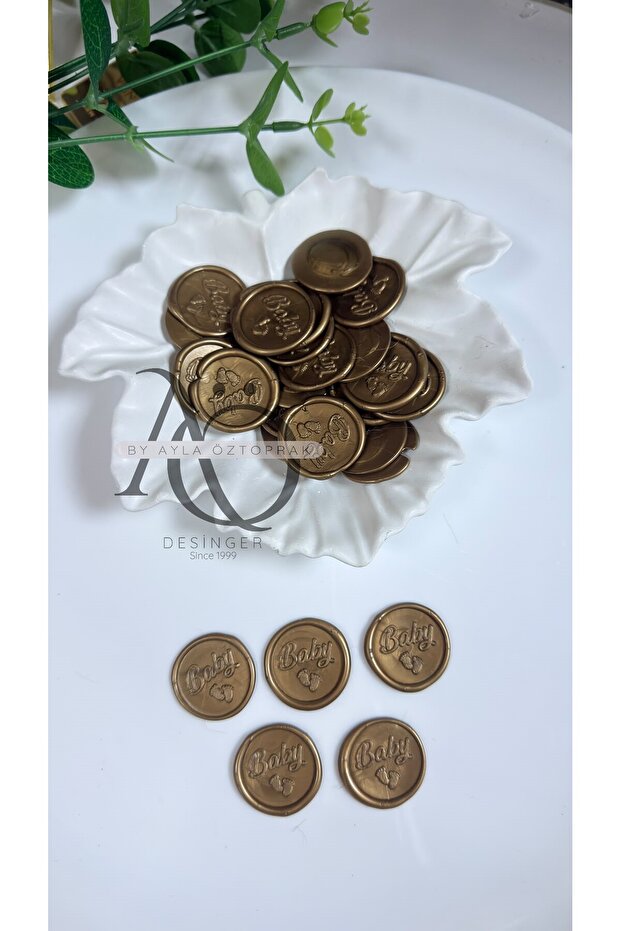 Ready-Made Seal Wax Seal 20 Pieces Seal .Gold- Baby Engraved