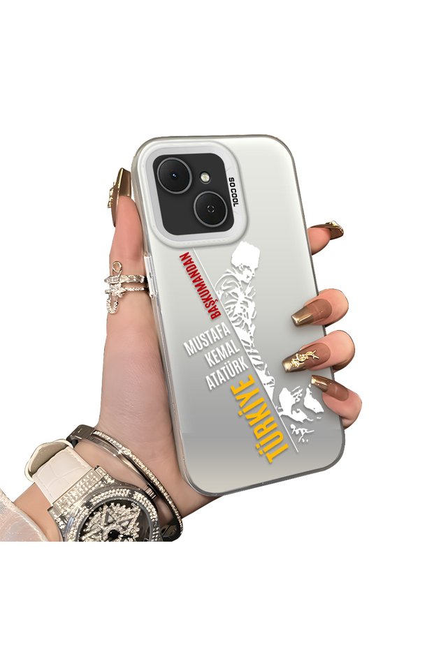 Tecno Spark 40C Compatible Hard Acrylic Back Silicone Edge Lens Protection Stylish Print Case