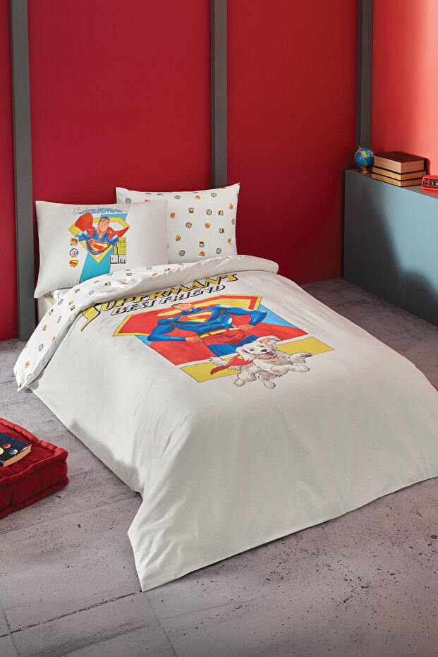 Single Duvet Cover - White - Geometric pattern