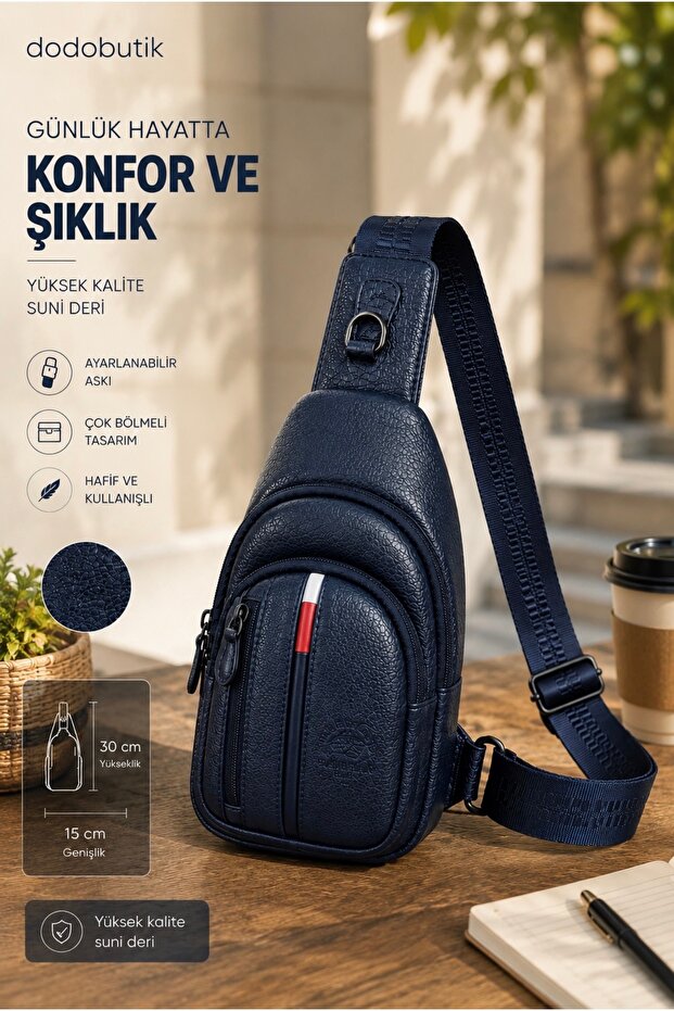 Shoulder Bags - Dark blue - Faux leather