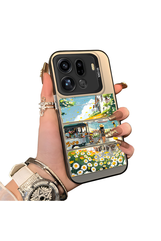 Oppo Find X9 Pro 5g Compatible Hard Acrylic Back Silicone Edge Lens Protection Daisy Case