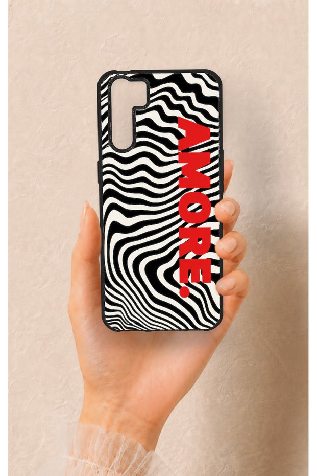 Oppo A91 Compatible Zebra Amore Patterned Silicone Case