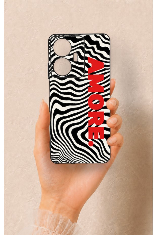 Realme C55 Compatible Zebra Amore Patterned Silicone Case