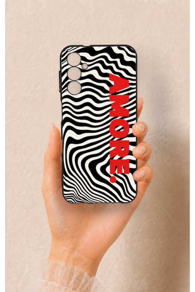 Samsung A14 Compatible Zebra Amore Patterned Silicone Case