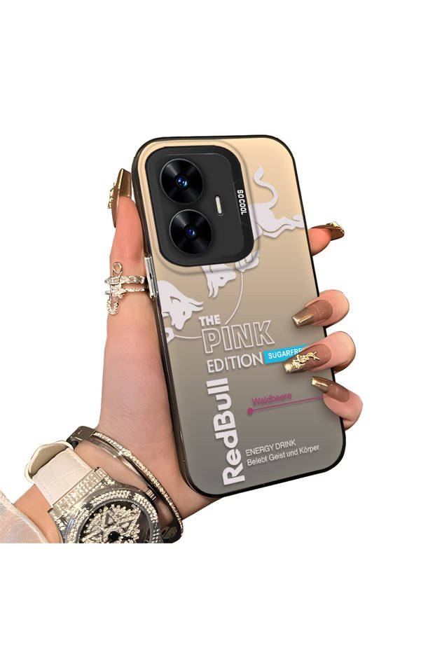 Realme C55 Compatible Hard Acrylic Back Silicone Edge Lens Protection Stylish Print Case
